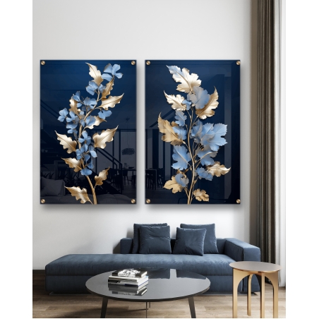 זוג תמונות זכוכית מיוחדות לפינת אוכל או לסלון דגם 259235