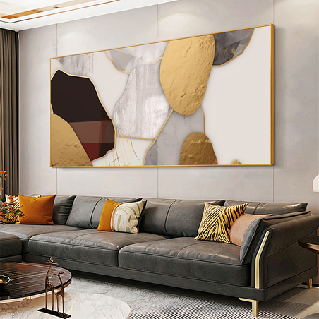 תמונת קנבס מושלמת בסגנון גיאומטרית מודרנית גוונים חומים דגם - L520124