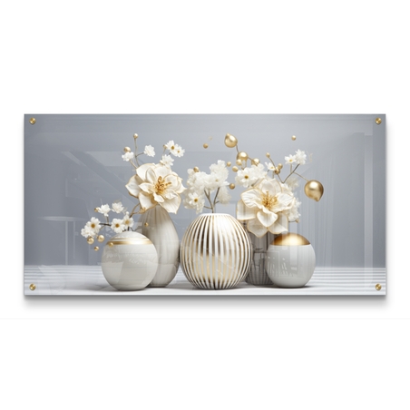 תמונת זכוכית לסלון בסגנון גאומטרי 