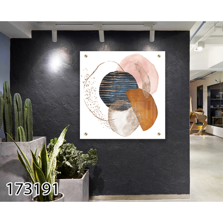 תמונת זכוכית מרובעת מקורית בסגנון מופשט מודרני לסלון או למשרד דגם 173191