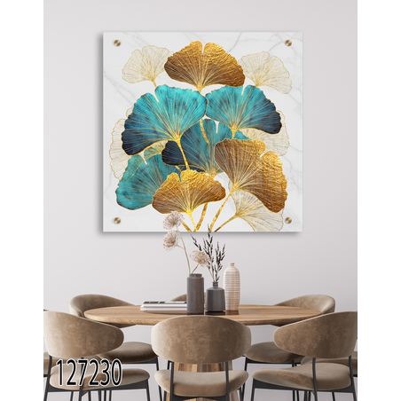 תמונת זכוכית מרובעת לפינת אוכל למשרד או למטבח דגם-127230