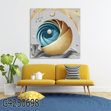 תמונת זכוכית מרובעת תלת מימד דגם G4250698