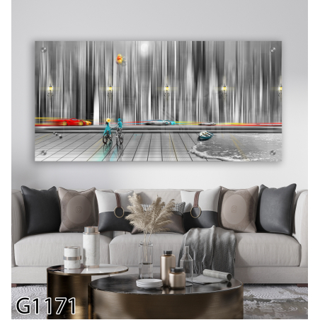 תמונת זכוכית מקורית לסלון למטבח או לפינת האוכל מודפסת על זכוכית דגם-G1171