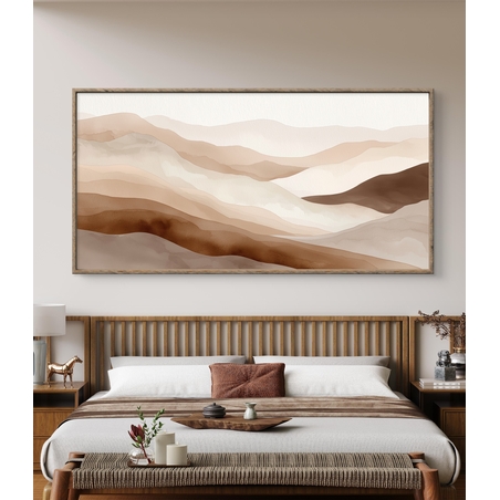 קנבס יוקרתי לסלון עם עיצוב נוף רגוע ומינימליסטי