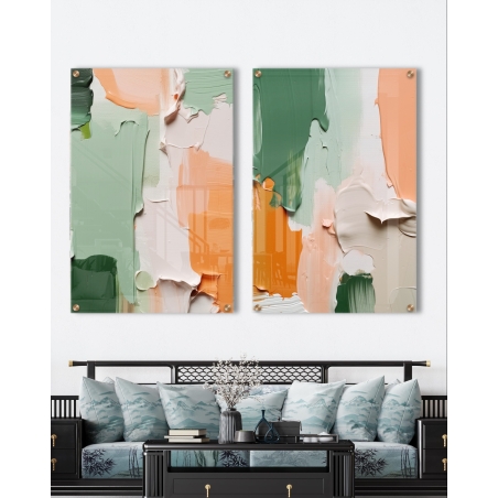 זוג תמונות זכוכית מיוחדות לפינת אוכל או לסלון דגם 1111236