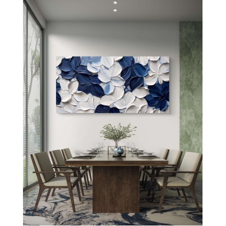 תמונת הדפס על קנבס לסלון מריחות צבע פרחוני 