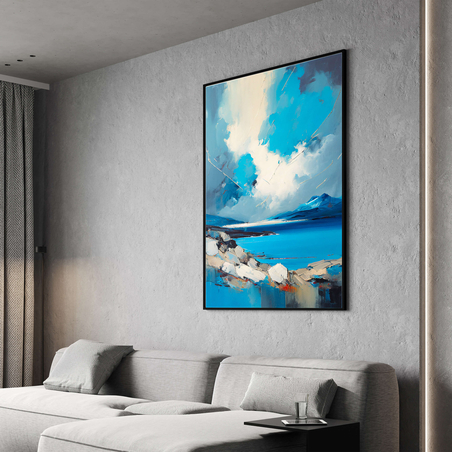 תמונה לסלון או למשרד מודפסת על קנבס כותנה אבסטרקט-מודרני דגם 3202101