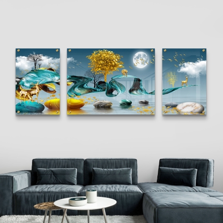 תמונת זכוכית מחולקת לשלשה 