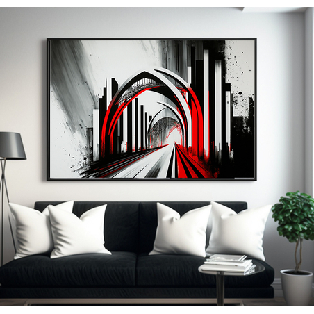 תמונה לסלון או למשרד אבסטרקט אורבני מודפסת על קנבס דגם  - 2901235