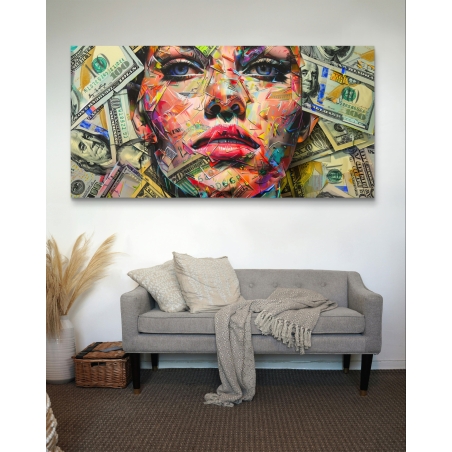 תמונת קנבס צבעונית לסלון בסגנון עכשווי 
