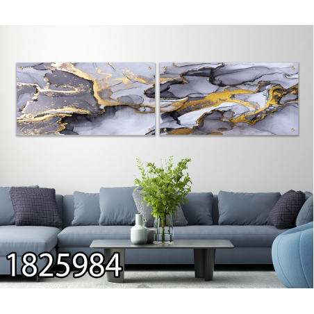 זוג תמונות זכוכית לרוחב לסלון דגם 1825984