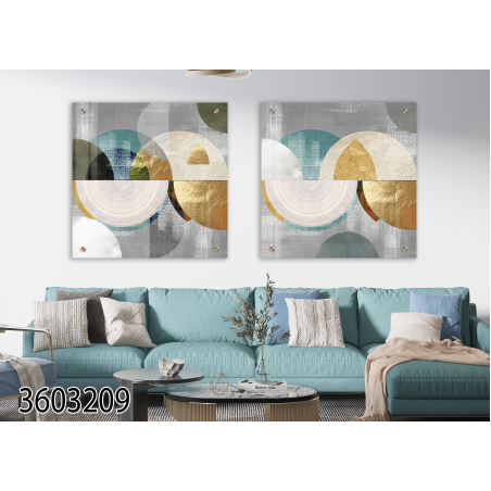 זוג תמונות אבסטרקט תלת מימד בהדפסה ישירה על זכוכית דגם 3603209