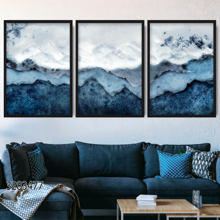 שלשה על קנבס כותנה!! מתוח וממוסגר לסלון או למשרד דגם 3283477