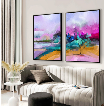 זוג תמונות על קנבס בבחירת המעצבת לסלון למשרד או לחדר השינה דגם 14263242