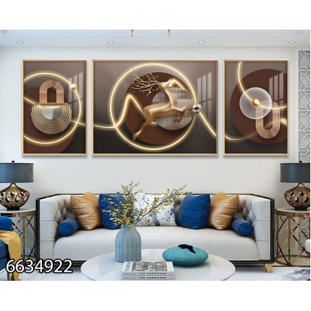 תמונה מחולקת לסלון בעיצוב מופשט מודרני דגם 6634922