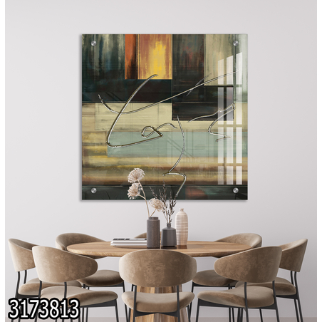 תמונת זכוכית מרובעת לפינת אוכל למשרד או למטבח דגם-3173813