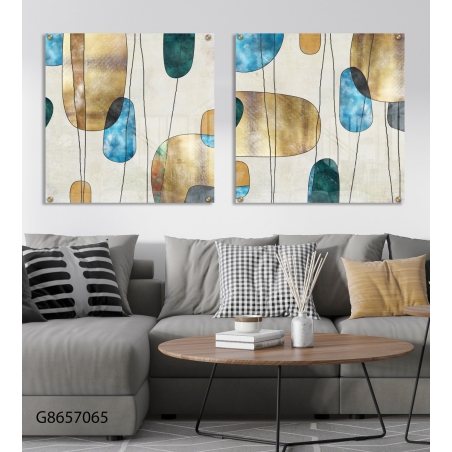 זוג תמונות מרובעות בהדפסה ישירה על זכוכית דגם G8657065