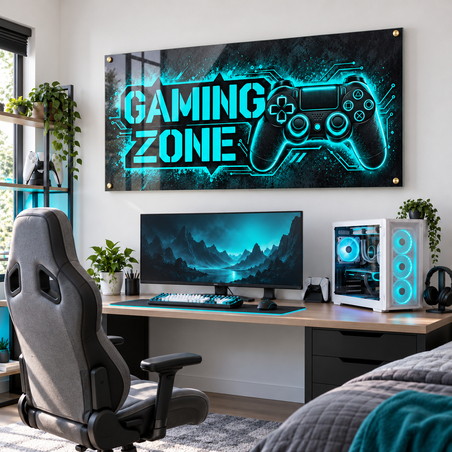 תמונת זכוכית Gaming Zone בטורקיז | דגם GG7774