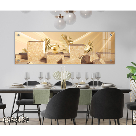 תמונת זכוכית תלת מימד פנורמית מיוחדת לפינת אוכל או למטבח  דגם-6626159