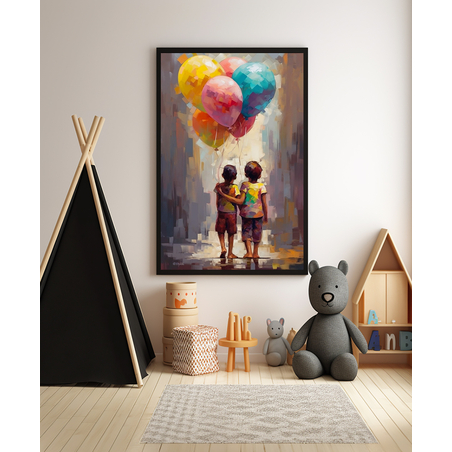 תמונה מקורית לחדר ילדים גרפיטי בלונים דגם 408235