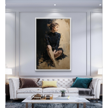 תמונת קנבס גדולה לסלון ציור אישה מודרני