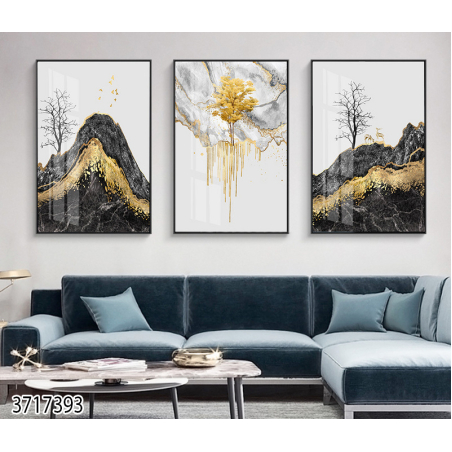 שלשה על קנבס אבסטרקט מתוח וממוסגר לחדר השינה או לסלון דגם 3717393