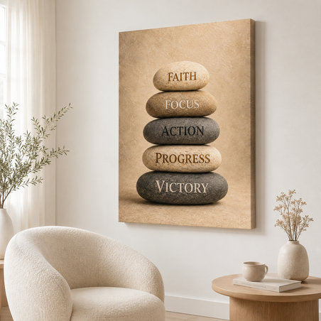 תמונת קנבס השראה אבני Faith Focus Action | דגם BH601