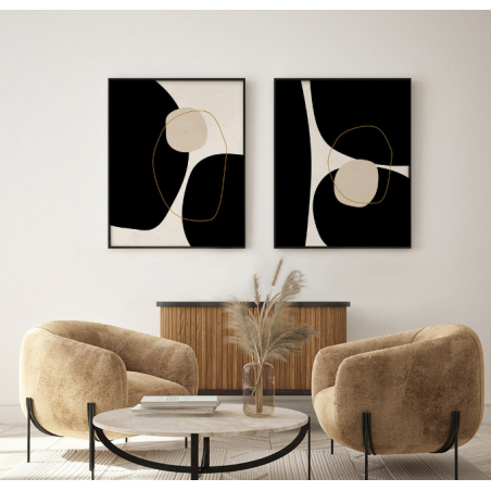 זוג תמונות על קנבס כותנה לסלון לפינת אוכל או לחדר השינה דגם 3551466