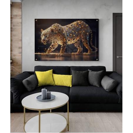 תמונת זכוכית נמר מיוחד במינו למשרד או לסלון דגם 802231