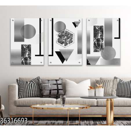 שלישיית תמונות לסלון מודפסות על זכוכית דגם 36316693
