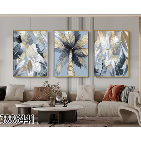 שלשה על קנבס כותנה!! מתוח וממוסגר לסלון או למשרד דגם 3886441