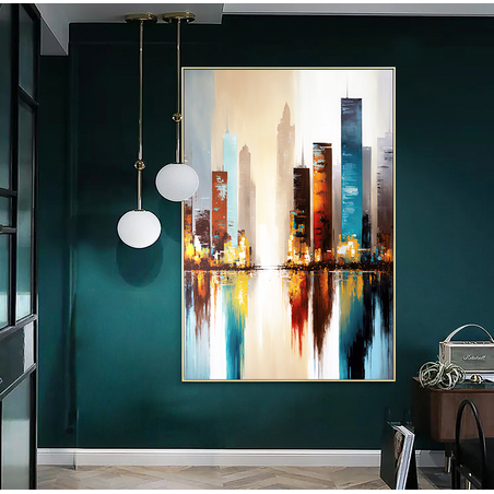 תמונה לסלון או למשרד אבסטרקט מודפסת על קנבס דגם-2032336