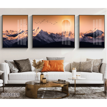 תמונה מחולקת לסלון בעיצוב מופשט מודרני דגם 6084839