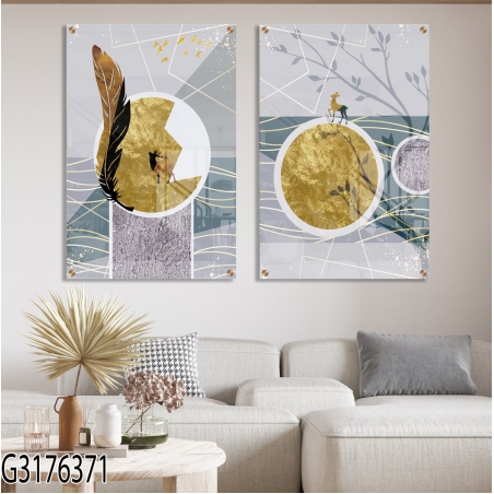 זוג תמונות למטבח\פינת אוכל\סלון בהדפסה ישירה על זכוכית דגם G3176371