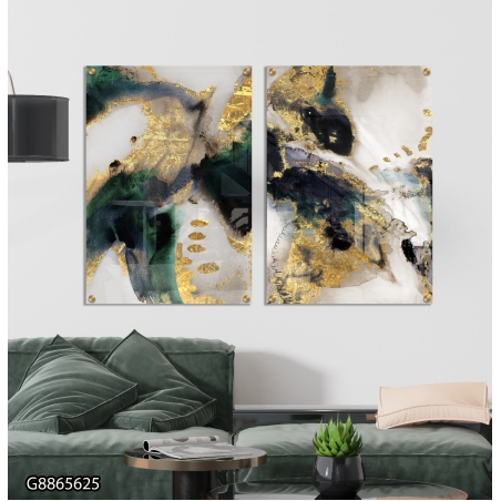 זוג תמונות למטבח\פינת אוכל\סלון בהדפסה ישירה על זכוכית דגם G8865625