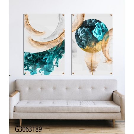 זוג תמונות למטבח\פינת אוכל\סלון בהדפסה ישירה על זכוכית דגם G3063189