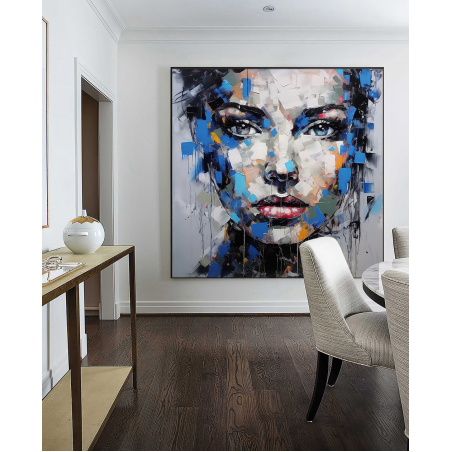 תמונת קנבס מרובעת פנים יפות במברשת דגם 310526