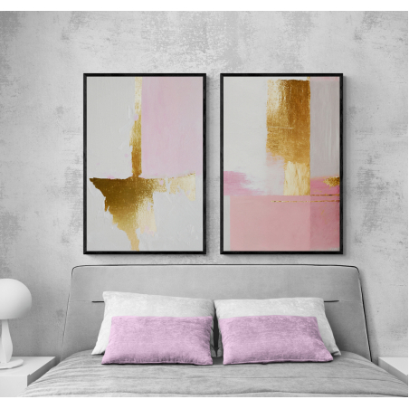 זוג תמונות על קנבס אבסטרקט לסלון למשרד או לחדר השינה דגם 92232