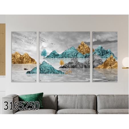 תמונה מחולקת לסלון מודפסת על זכוכית דגם 3165250