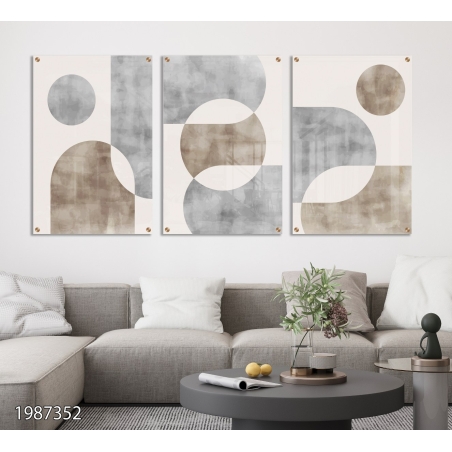 שלישיית תמונות לפינת אוכל או לסלון מודפסות על זכוכית דגם 1987352