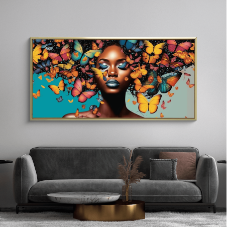 תמונת קנבס מודרנית מיוחדת אישה יפה ופרפרים דגם -225915