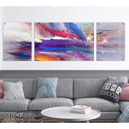 תמונה מחולקת לסלון מודפסת על זכוכית דגם 7111562