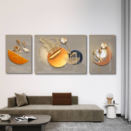 תמונת זכוכית מחולקת לסלון בסגנון נורדי 