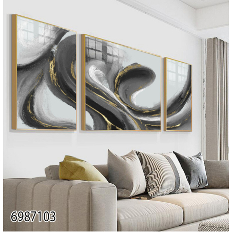 תמונה מחולקת לסלון בעיצוב מופשט מודרני דגם 6987103