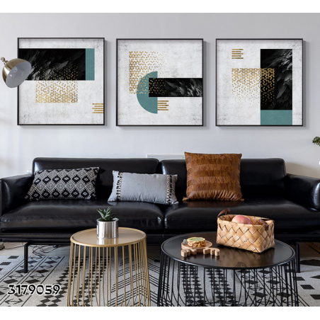 שלישיית תמונות מרובעות לסלון/פינת אוכל/ משרד דגם 3179059