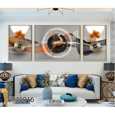 תמונה מחולקת לסלון בעיצוב מופשט מודרני דגם 6740016