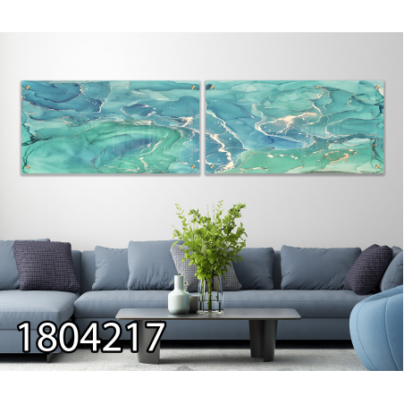 זוג תמונות זכוכית לרוחב לסלון דגם 1804217