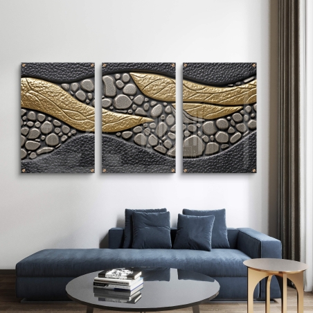 שלישיית תמונות זכוכית לסלון או למשרד 