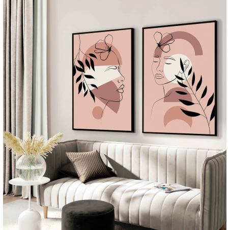 זוג תמונות על קנבס בבחירת המעצבת לסלון למשרד או לחדר השינה דגם 26112024