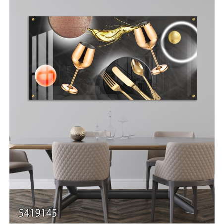 תמונה מיוחדת תלת מימד למטבח\פינת אוכל בהדפסה ישירה על זכוכית דגם-5419145